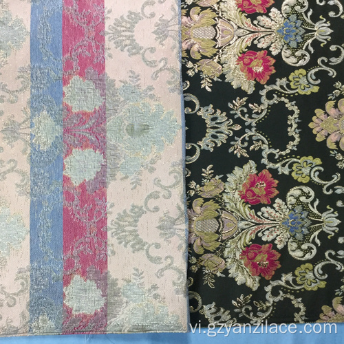 Hoa vải đen Jacquard vải thô